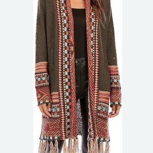 Bohemian Knit Cardigan with Fringe